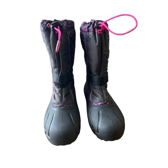 SOREL Flurry Weather Resistant Snow Boots Big Kid Size 7 Fuchsia Black - Picture 5 of 7